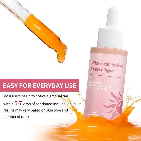 Sunless Tanning Drops Natural Self Tanning Drops Sun-Kissed Glow Liquid 60ml - Picture 12 of 15